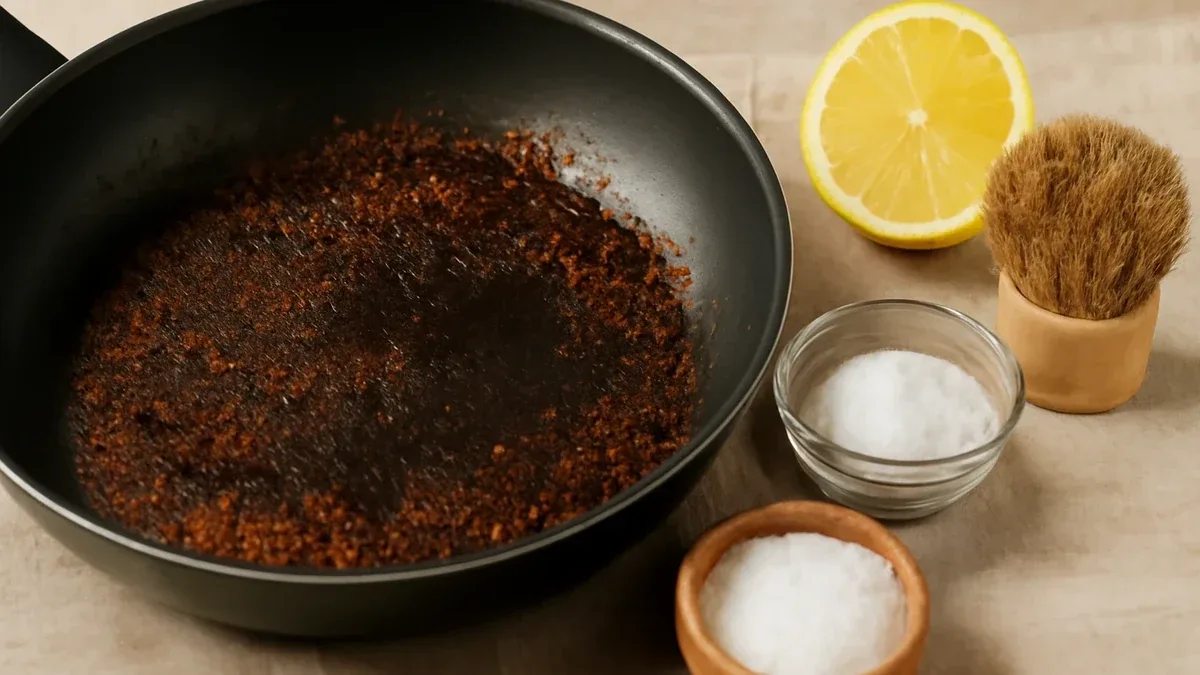Come pulire una padella con cibo bruciato senza graffiarla