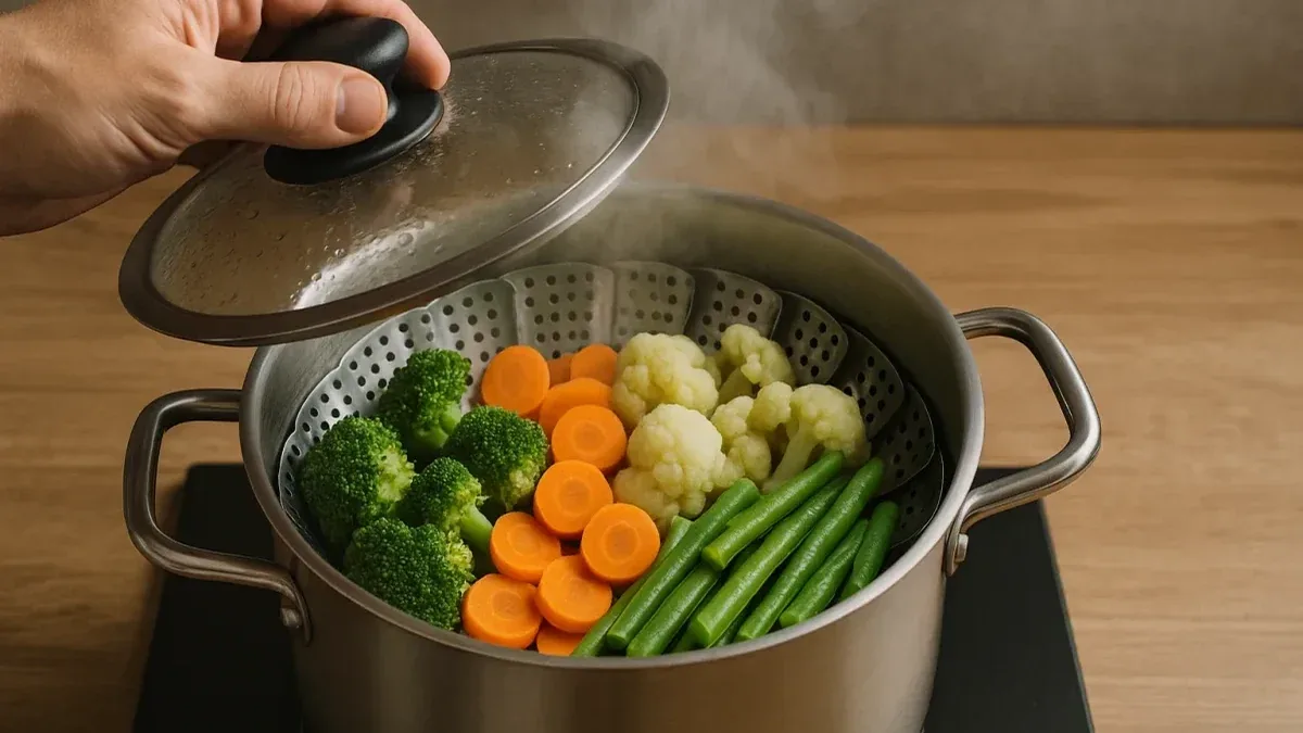 Cottura al vapore con il cestello: quanta acqua mettere nella pentola