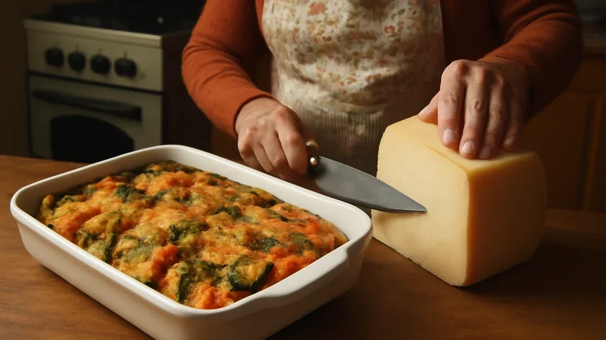 Sformato di patate e spinaci nel forno ventilato