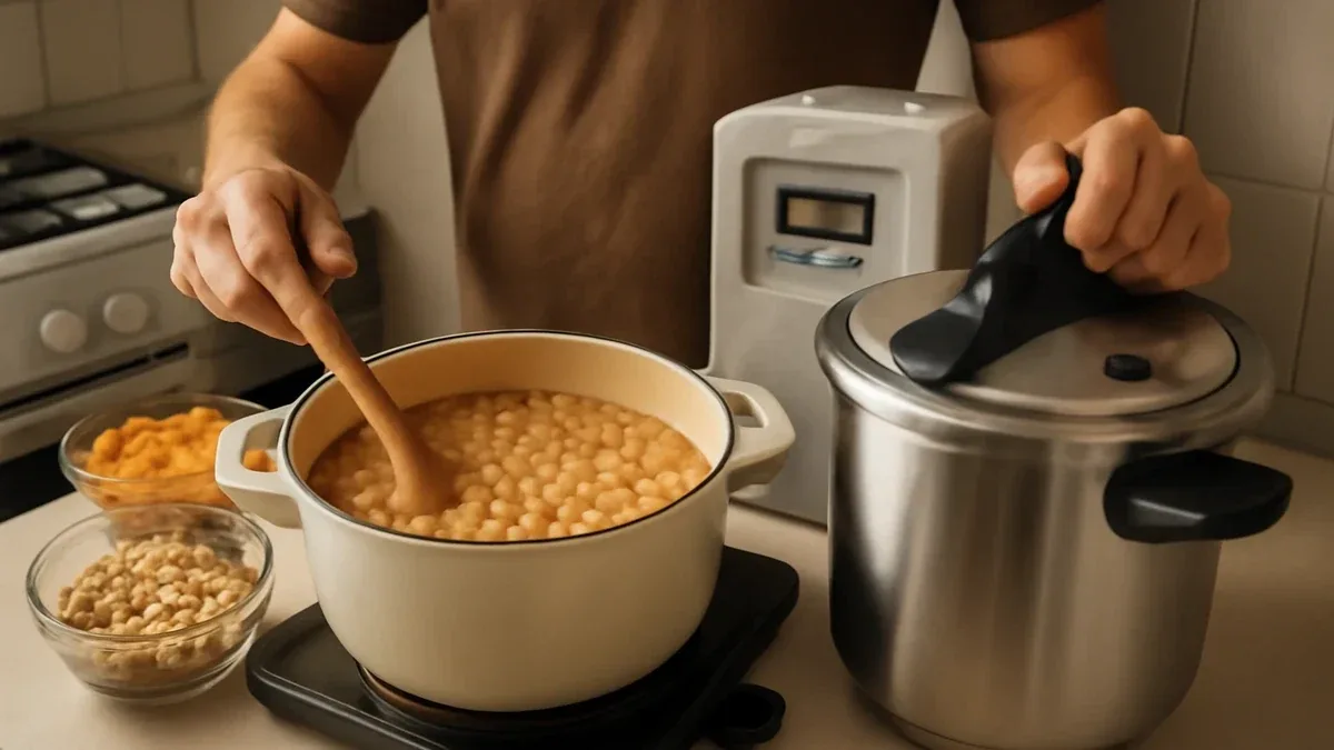 Legumi secchi in pentola a pressione: come regolare acqua e tempi dopo l'ammollo