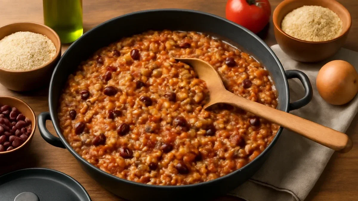 Lenticchie in umido con carote in casseruola