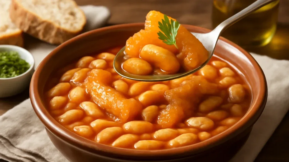 Crema di zucca e cannellini con crostini di pane
