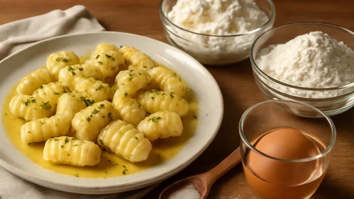Gnocchi di ricotta con burro, salvia e scorza di limone