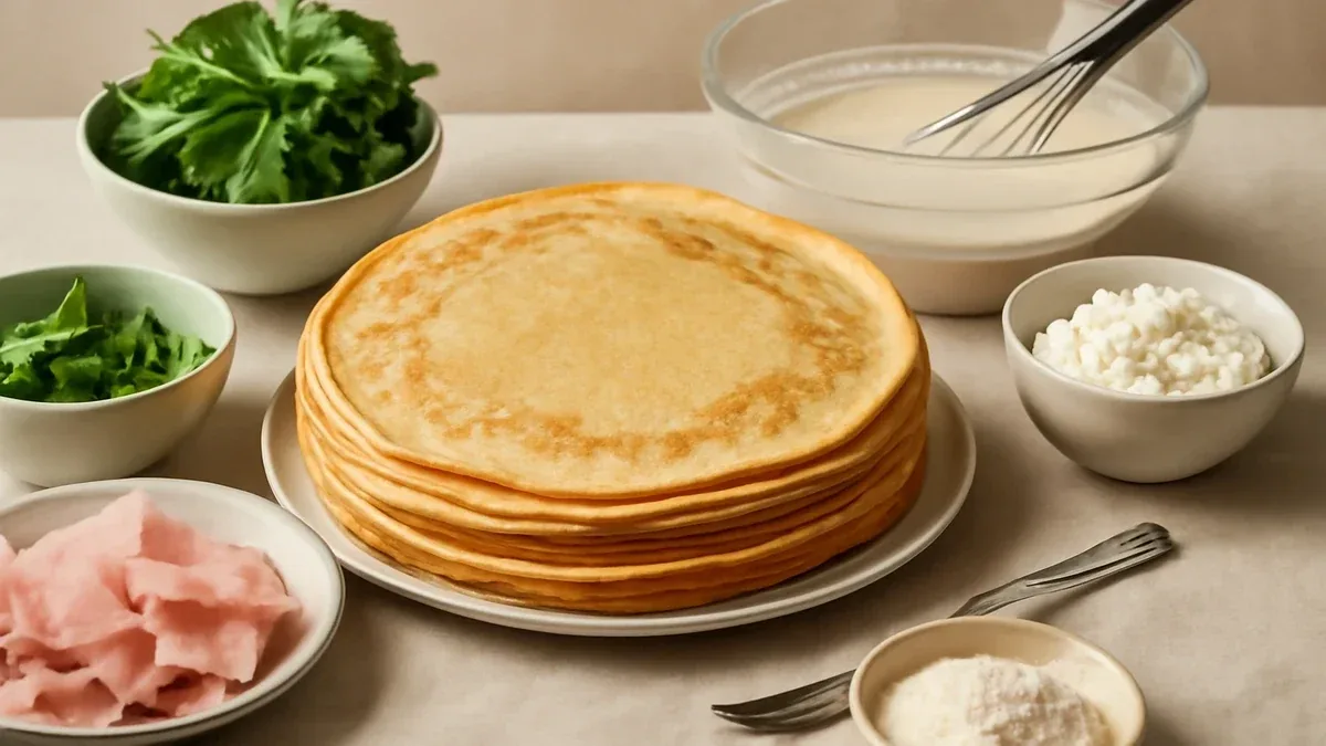 Crepes salate con funghi, spinaci e besciamella